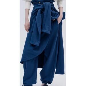 NEW AWAKE modern jersey jogger with shirt skirt in navy